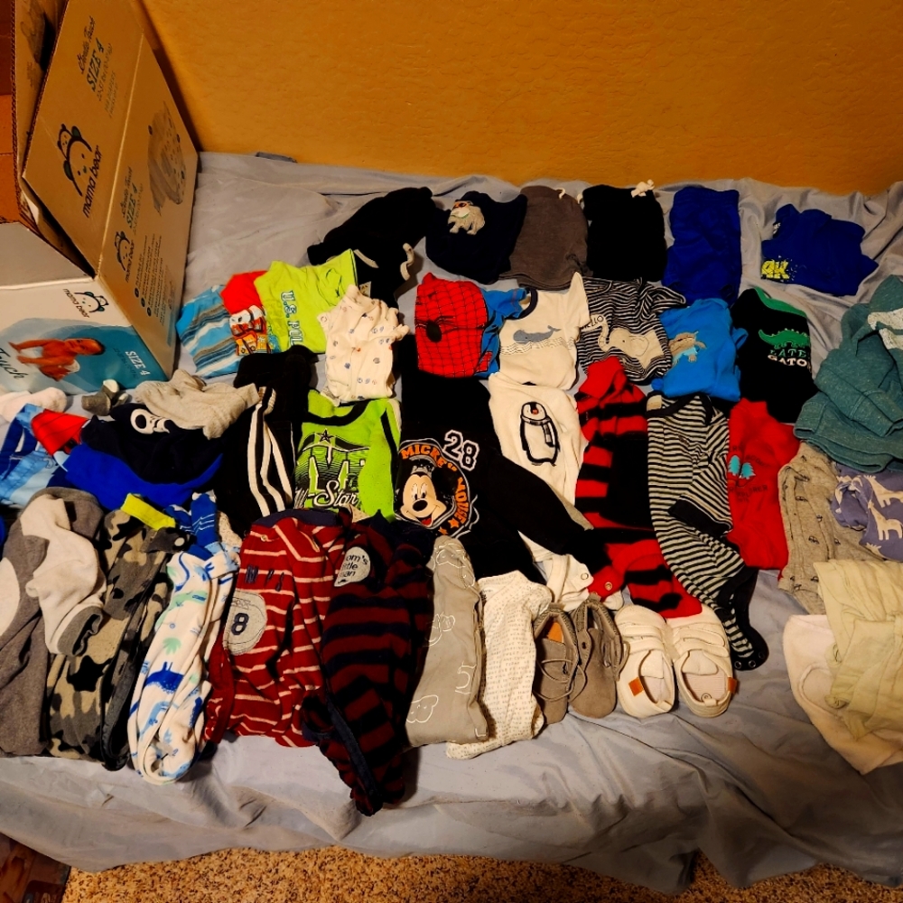 Baby boy clothing lot 6- 12 mo. Both warm and summer clothes.Can sell separately